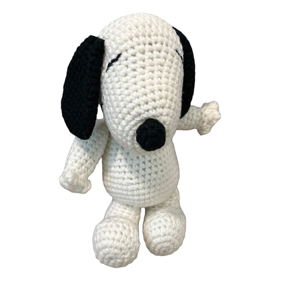 Vintage Handmade Crochet Peanuts Snoopy Doll 14 “ Charlie Brown Dog - Picture 8 of 15